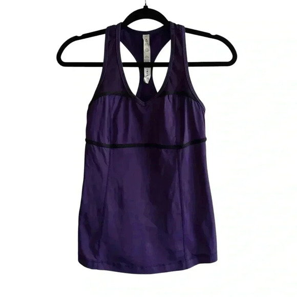 Lululemon Athletica Purple Commit Tank Top Stretch Athleisure Size 6 - Picture 5 of 9